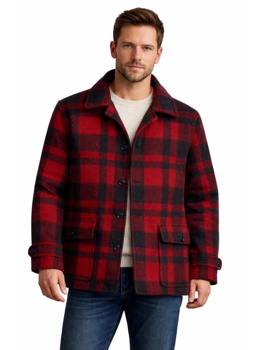 Polo Ralph Lauren around Buffalo plaid Wool blend jacket